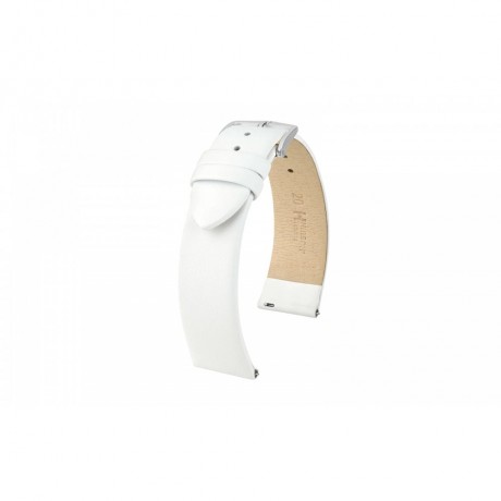 Men's SHORT White Fine-Grain Italian Leather Watch Strap