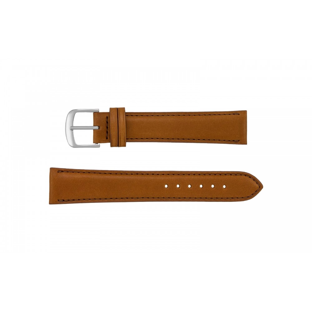 Men's Tan Stitched Leather Watch Strap
