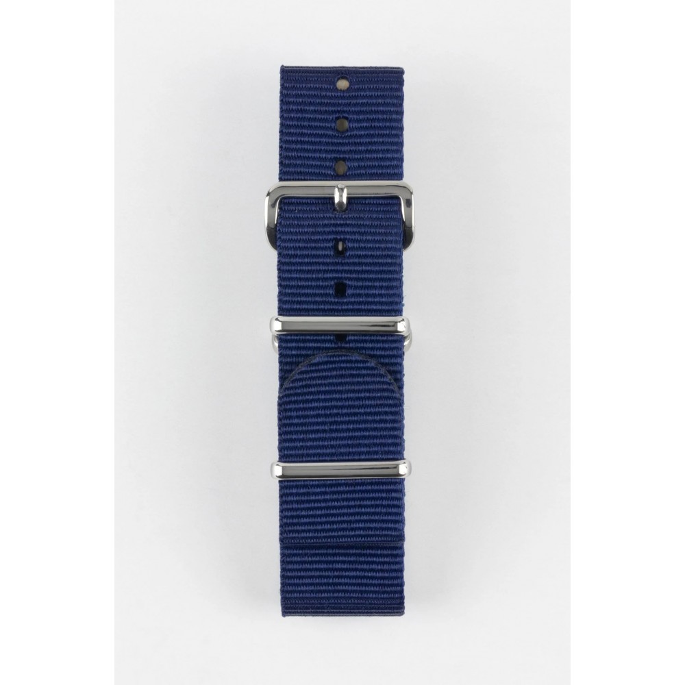 One-Piece Watch Strap in BLUE with Polished Buckle and Keepers
