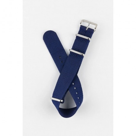 One-Piece Watch Strap in BLUE with Polished Buckle and Keepers