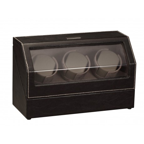 Black Leather 3 Watch Winder