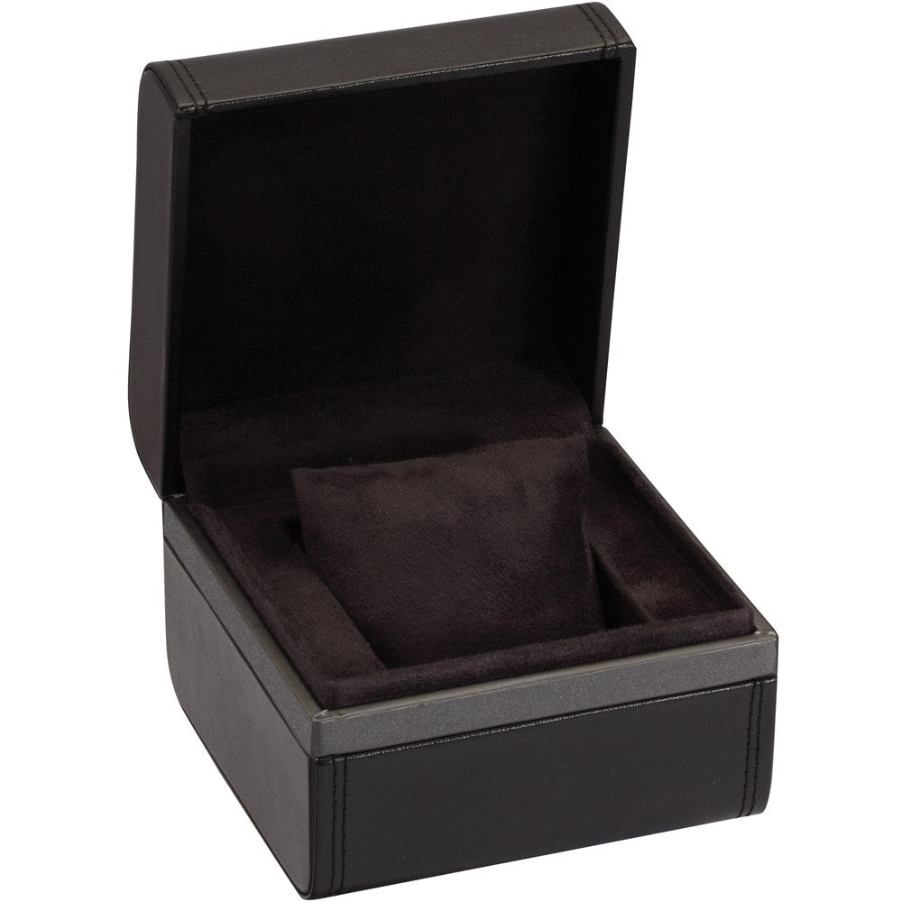 Single Leather Watch Box In Black Onyx