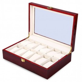 High Quality 12 Slut Wooden Watch Box Organizer
