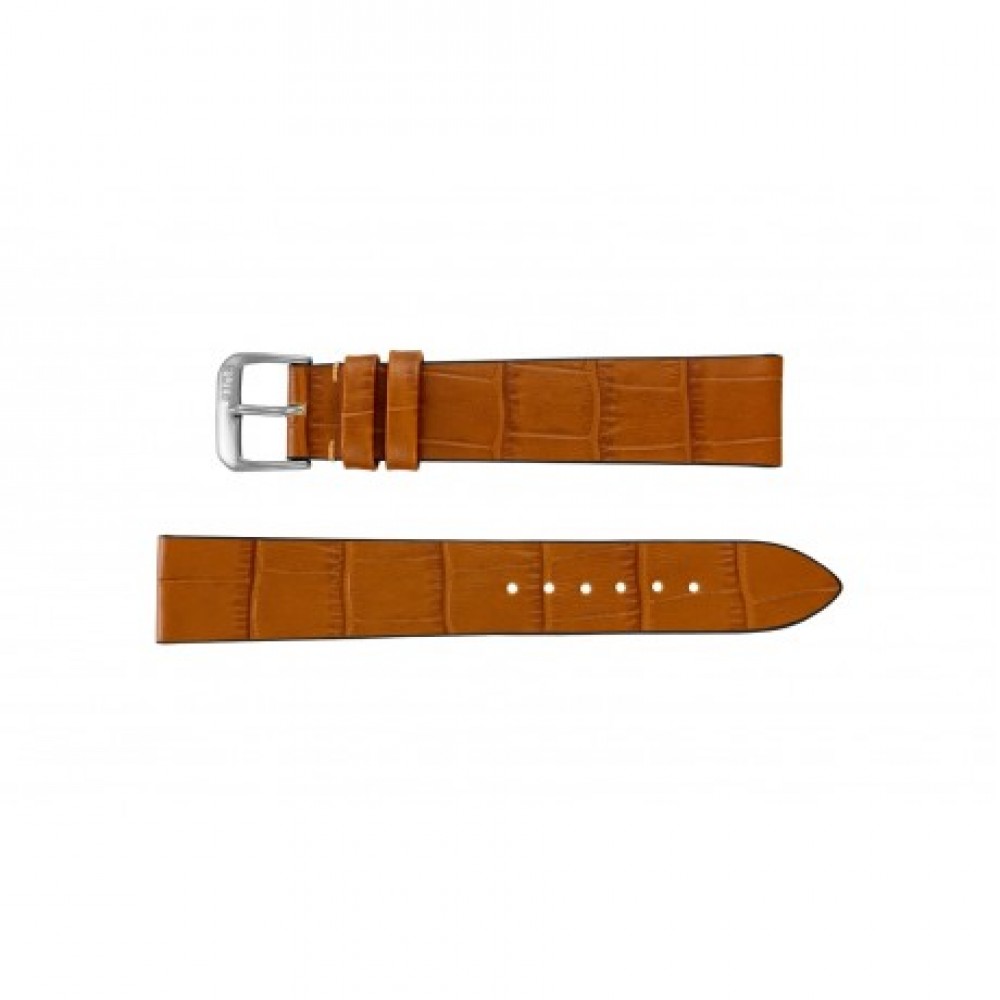 Men's Cognac Embossed Alligator Grain Leather Watch Strap