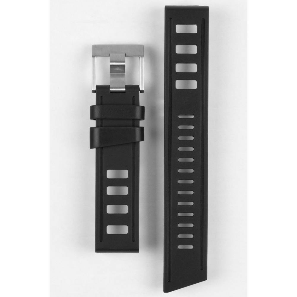 ISO frane Rubber Dive Watch Strap in BLACK