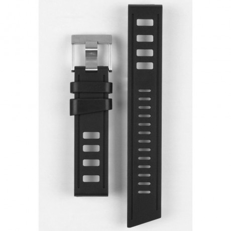 ISO frane Rubber Dive Watch Strap in BLACK