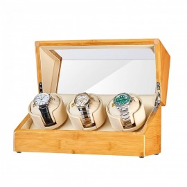 Three Watch Winder - Bamboo