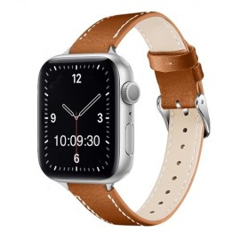 Contrasting Stitching Leather Apple Watch Strap