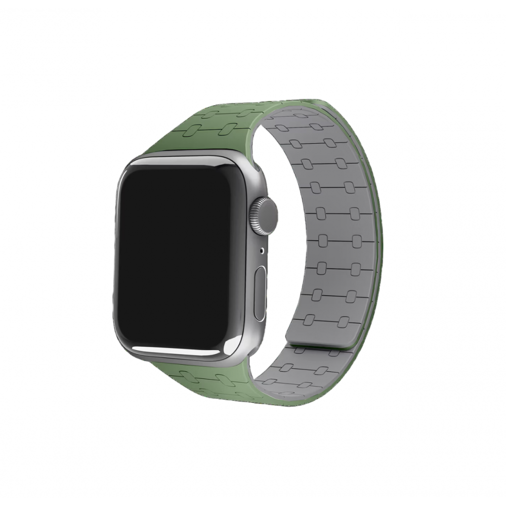 Olive Velour Snap On Apple WatchBand (38/40/41/Series10 42mm)