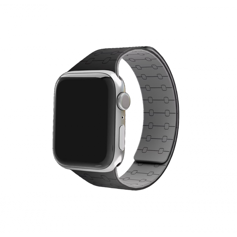 Black Velour Snap On Apple WatchBand (38/40/41/Series10 42mm)