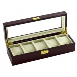 5 Piece Glossy Rosewood Watch Box