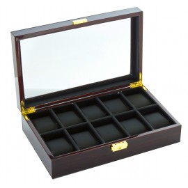 10 Piece Ebony Wood Watch Box