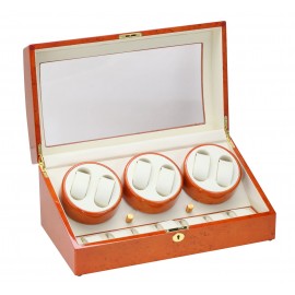 12 Burl Wood Six Watch Winder