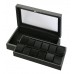 12 Piece Carbon Fiber Watch Box With Clear Top